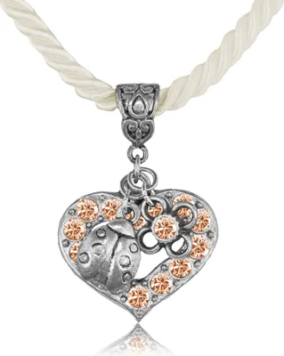 Produktbild von LUISIA Kordelkette Svea mit Herzanhänger und Glückskäfer - Creme