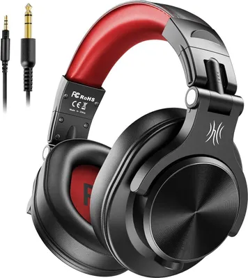 Produktbild von Over Ear Kopfhörer mit Kabel, Professionell Geschlossener Studio HiFi Kopfhörer mit Share Port für E-Drum Piano Gitarre AMP Recording Monitoring