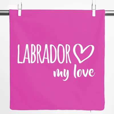 Produktbild von Huuraa Kissenbezug Labrador my love 40x40cm Fuchsia Baumwolle Dekokissenbezug Geschenkidee