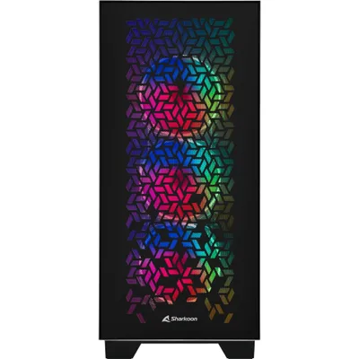 Produktbild von Sharkoon ELITE SHARK CA300H, Tower, PC, Schwarz, ATX, EATX, micro ATX, Mini-ITX, Gaming, Blau, Grün, Rot