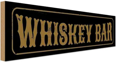 Produktbild von vianmo Holzschild 10x27 cm Whiskey Bar Alkohol Essen Trinken