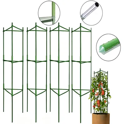 Produktbild von 4er Tomaten Rankhilfe, Stützgitter, Kletterhilfe für Gemüse & Blumen, Rosen Bohnen Gurken Kletterpflanzen