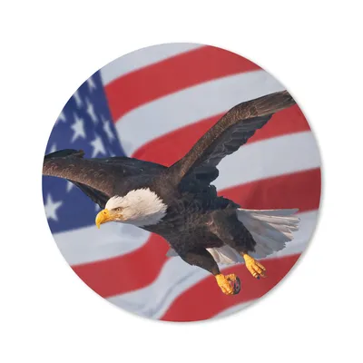 Produktbild von MuchoWow® Mauspad Mousepad Amerikanischer Weißkopfseeadler vor der amerikanischen Flagge 40x40 cm - Mousepads - Maus Mat - Pad - Mausunterlage - Schreibtisch Accessoires