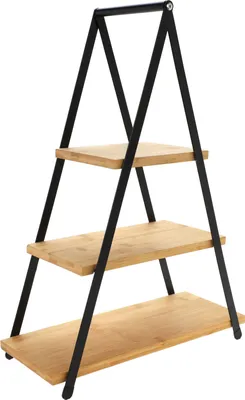 Produktbild von XXL Servier Etagere aus Bambus / Metall - ca. 53 x 36 cm