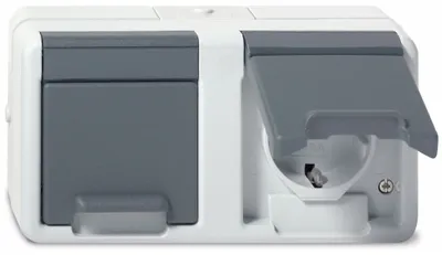 Produktbild von GIRA 078130, CEE 7/3, CEE 7/4, Grau, 250 V, 16 A
