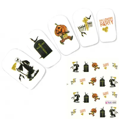 Produktbild von Tattoo Nail Halloween Vampirzähne Glitzer Hexe Aufkleber Nagel Sticker