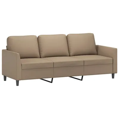 Zdjęcie produktu dla vidaXL 3-osobowa sofa cappuccino-brąz 180 cm imitacja skóry