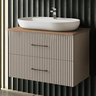 Produktbild von Waschtisch-Set Liana | Waschbecken mit Unterschrank 80 cm | Konsolenwaschtisch
