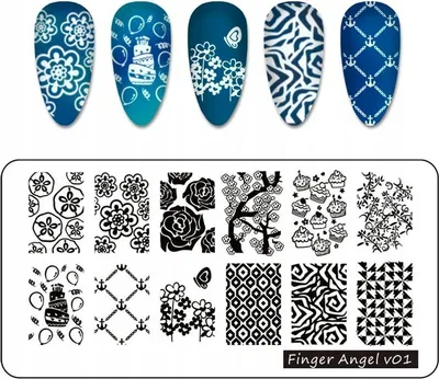 Produktbild von Finger Angel Nail Art Stempelplatte - V01