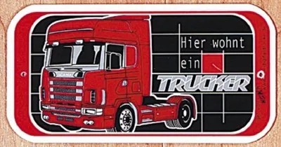 Produktbild von Hinweisschild - Warnschild - Türschild HIER WOHNT EIN TRUCKER - 302466 -