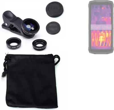 Produktbild von K-S-Trade Smartphone Kamera Linsen Set Kompatibel mit Ulefone Armor Mini 20 Pro 3in1 Clip-On Kamera Adapter Macro Weitwinkel FishEye Fischauge
