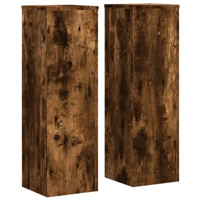 Produktbild von vidaXL Pflanzenständer 2 Stk. Räuchereiche 25x25x80 cm Holzwerkstoff