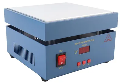 Productafbeelding van Verwarmingsstation PCB - Verwarmingselement SMD - Componenten Verwarmen - Digitale Temperatuurweergave - 200 x 200mm - Zwart