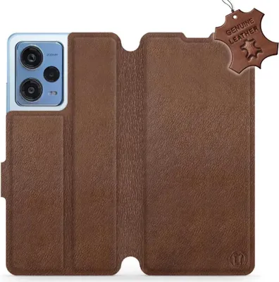 Produktbild von Echtleder Handyhülle für Xiaomi Redmi Note 12 Pro 5G, Mobiwear Leather, Braun