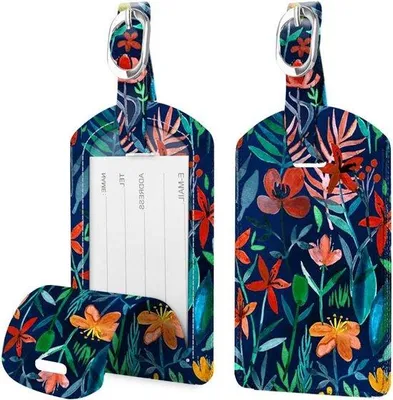 Produktbild von Synthetische Reisetaschetiketten, 2er Pack, Schwarz