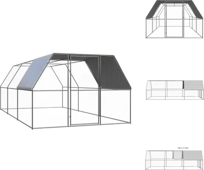 Obrázok produktu pre vidaXL Vonkajšia klietka pre kurčatá 3x6x2 m Pozinkovaná oceľ - Príbytky a výbehy pre malé zvieratá