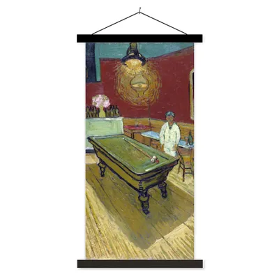Produktbild von MuchoWow® Textilposter Das Nachtcafé - Vincent van Gogh 60x120 cm mit schwarzem Rahmen - Magnete