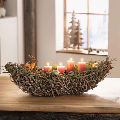 Image de grande coupe décorative "Verzweigt" coupe XXL de 80 cm de long, jardinière de branches, coupe à fruits, décoration de table