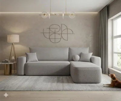 Produktbild von CORNERO Ecksofa TEXAS mit Schlaffunktion Couch in L-Form mit Stauraum Eckcouch mit Bettkasten Sofa in L-Form Grau Ottomane rechts
