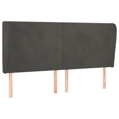 Produktbild von vidaXL Kopfteil mit Ohren Dunkelgrau 203x23x118/128 cm Samt