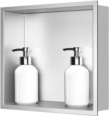 Immagine prodotto di Doccia a muro in acciaio inossidabile, 30x30x10 cm, nichel, singola