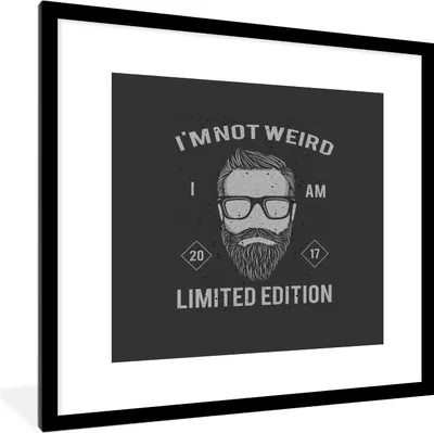 Produktbild von MuchoWow® MuchoWow® Gerahmtes Poster Jahrgang - Bart - Gläser 40x40 cm - Poster mit zchwarzem Bilderrahmen - Poster - Plakat im Rahmen