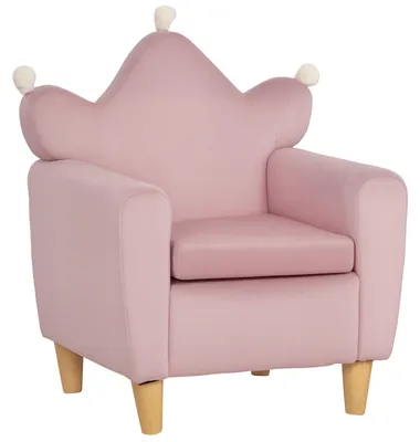 Imagen del producto de Sillón Infantil Mini Sofá para Niños de +3 Años con Asiento Acolchado y Reposabrazos 50x42x58 cm Rosa