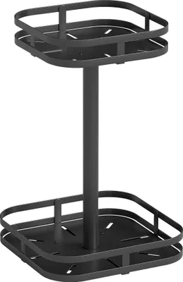 Produktbild von Drehbares Gewürzregal, 2-stufiges Design, Saugfüße, Metall, Schwarz