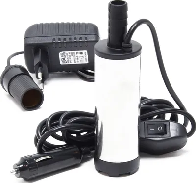 Produktbild von Mini pompa Wiltec 12-15 l/min 8500 obr/min 12 V, wylot 16 mm, pompa zanurzeniowa do wody i oleju napędowego, do spuszczania cieczy, odwadniania, pompowania ponad