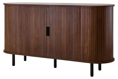 Produktbild von SucceBuy Sideboard Küchenschrank mit 2 Schiebetüren, Buffetschrank im Retro-Stil für Wohnzimmer und Eingangsbereich, Aufbewahrungsschrank 140 x 40 x 75 cm Walnuss Küchenbuffet