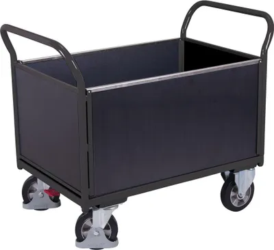 Produktbild von VARIOfit Vierwandwagen mit Siebdruckplatte 1000kg Tragkraft 1195x750mm Anthrazitgrau RAL 7016