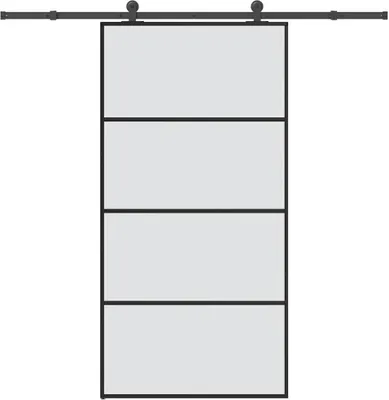 Obrázok produktu pre Posuvné dvere s kovaním ESG sklo a hliník 102,5x205 cm