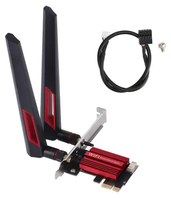 Immagine prodotto di Scheda WiFi PCIe 7260AC, 1200 Mbit/s, dual-band 2,4 G e 5 G, BT4.0, per reti wireless, con antenna da 2 10 dBi, compatibile con Windows 7, 8, 10 e 11