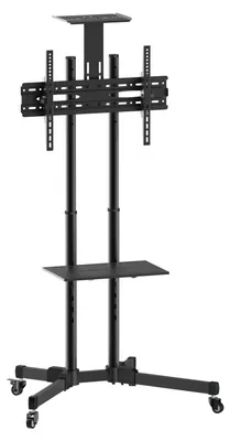 Produktbild von TV-Rollwagen für 37-75 Zoll Bildschirme, höhenverstellbar, neigbar, mit Ablagen