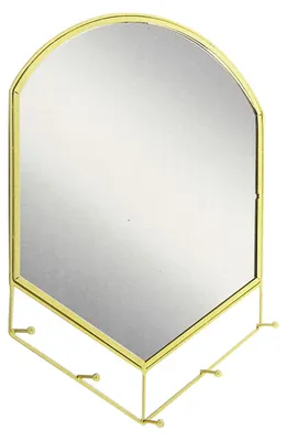 Image de Miroir mural miroir suspendu miroir d'entrée miroir de salle de bain 5 suspensions or H42cm