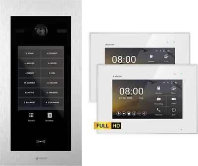 Produktbild von BALTER EVO HD Touch 7 Silber/Weiß 2x7" Video Türsprechanlage Set bis zu 1000 Familienhaus