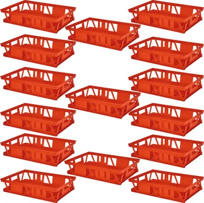 Produktbild von 15 Kuchenblechkasten, LxBxH 660x460x160 mm, Wände/Boden durchbrochen, rot