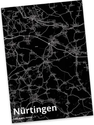Produktbild von Mr. & Mrs. Panda Postkarte Nürtingen - Geschenk, Postkarten, Stadt Dorf Karte Landkarte Map Stadtplan, Ansichtskarte, Grußkarte, bildkarte, Ansichtskarten