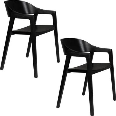 Produktbild von Dutchbone Westlake Esszimmerstuhl mit Armlehne Schwarz - 2 er Set