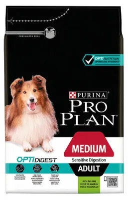 Produktbild von Purina Proplan Hundefutter für mittelgroße, ausgewachsene Hunde mit empfindlicher Verdauung und Optidigest-Lamm