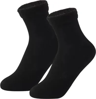 Produktbild von Socken mit Kunstpelzfutter, Schwarz - Größe 36-42