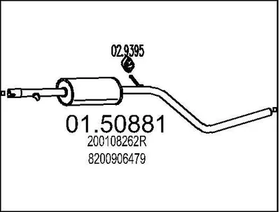 Produktbild von MTS 01.50881 Mittelschalldämpfer Schalldämpfer