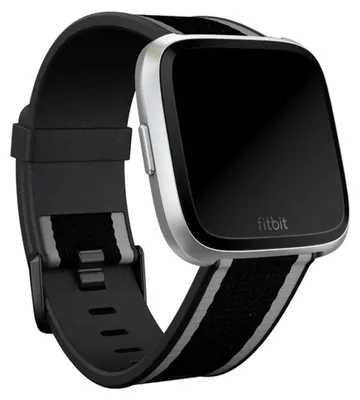 Produktbild von Woven Armband für Fitbit Versa / Versa 2 / Versa Lite - Größe S - Grey / Black