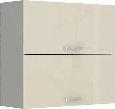 Image de Meuble de cuisine supérieur 80 cm SHAN - gris / crème brillant