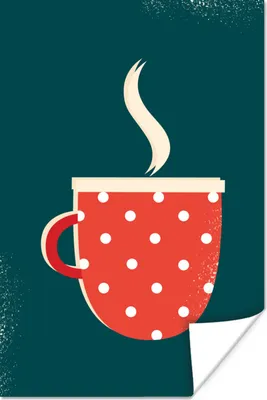 Produktbild von MuchoWow® Poster Becher - Weihnachten - Winter - Flecken 120x180 cm - Kunstposter