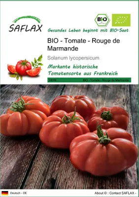 Produktbild von SAFLAX - BIO - Tomate - Rouge de Marmande - 10 Samen - Solanum lycopersicum