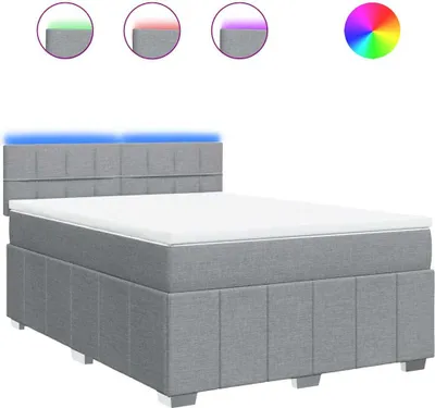 Produktbild von vidaXL Boxspringbett mit Matratze Hellgrau 160x200 cm Stoff