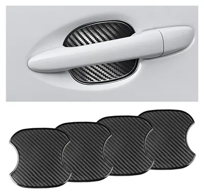 Produktbild von Auto-Griff-Schutzfolie 4 Stück TPU Kratzschutz 3D Kohlefaser 9,5 x 10 cm