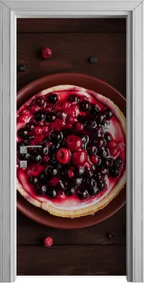 Produktbild von Tür Selbstklebende 90x210 cm Türfolie Türtapete Klebefolie - Pfannkuchen Himbeere Kirsche