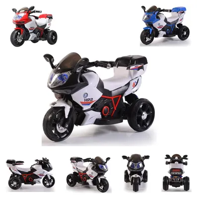Produktbild von Kinder Elektromotorrad HP2 FB-6187, mit Musikfunktion, Spielzeugkorb, ab 3 Jahre schwarz